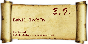 Bahil Irén névjegykártya